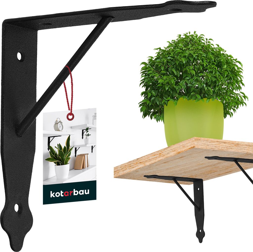 KOTARBAU® Regalwinkel Schwarz Metall Stahl 150x150 mm Produktbild 
