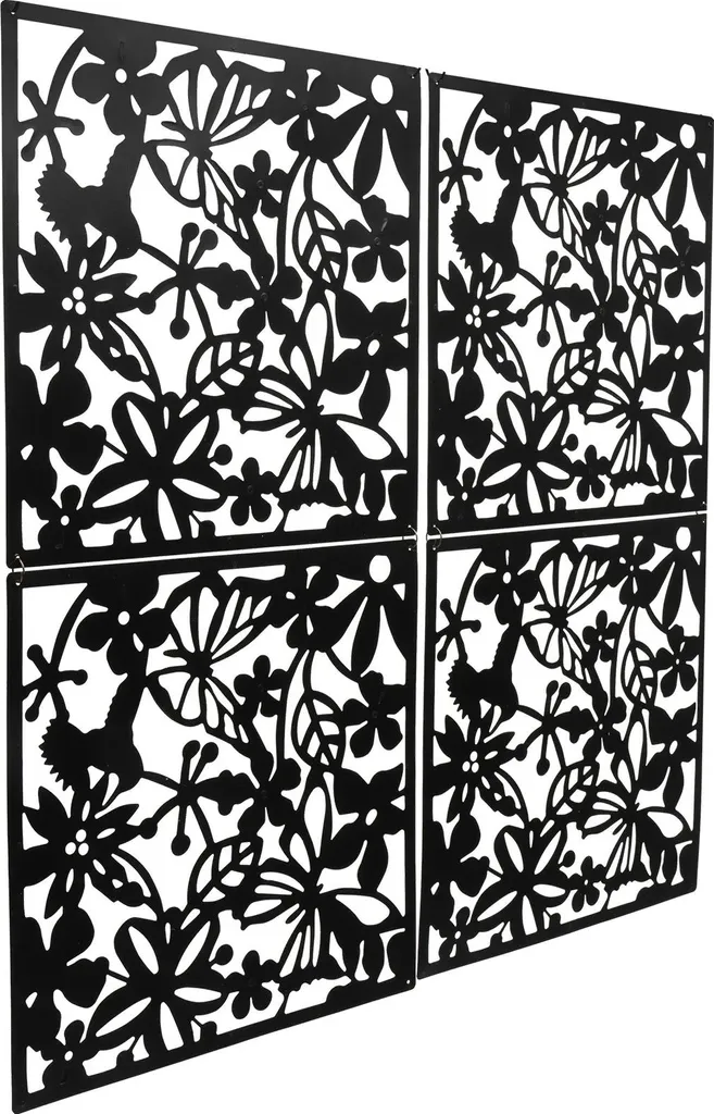 Panneau de Séparation Multifonction Noir Motif Papillon pour Maison