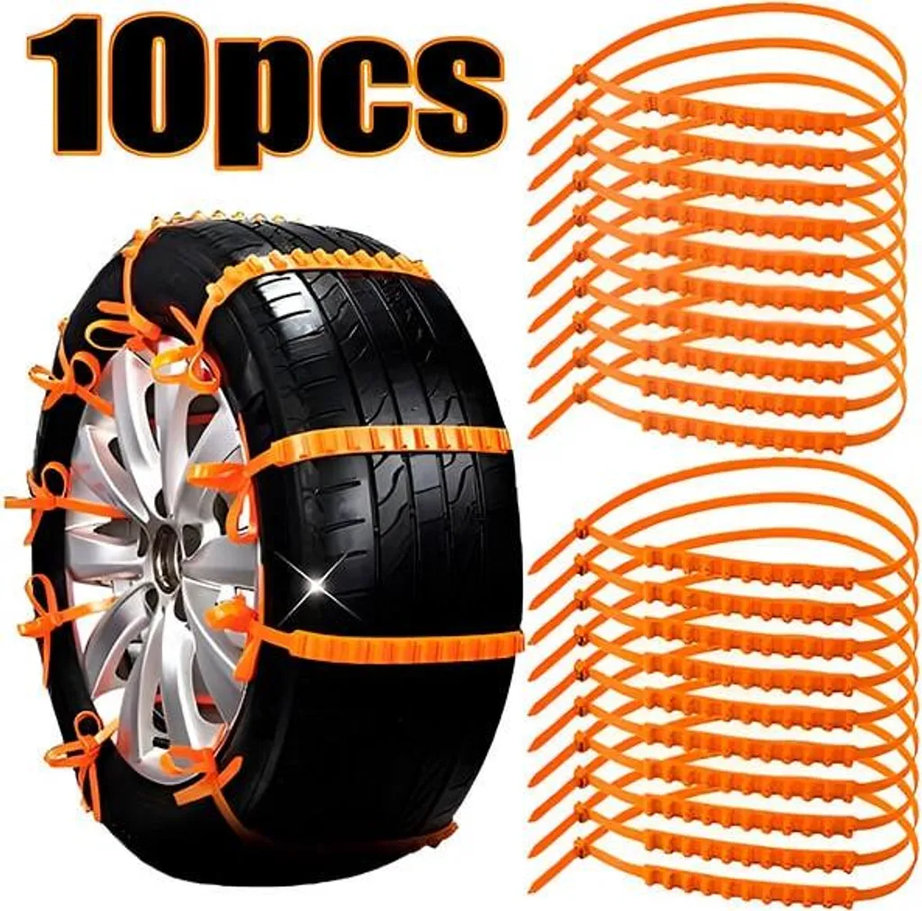 Set 20 Catene Neve Plastica Elastica NIFTCHAINS: Universal Fit 95cm