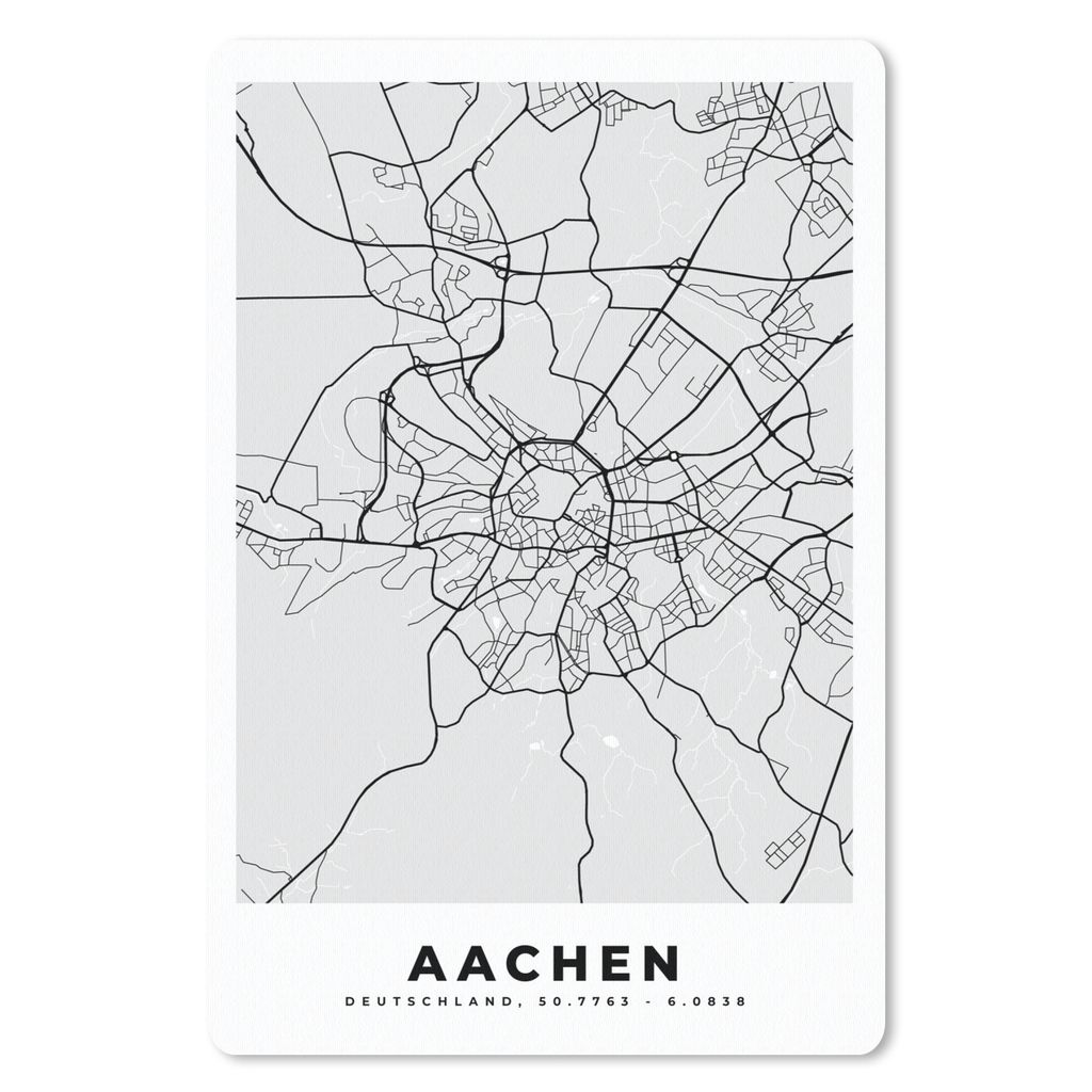 MuchoWow Mauspad Mousepad Aachen - Stadtplan - Deutschland - Karte 40x60 cm - Mousepads - Maus Mat - Pad - Mausunterlage - Schreibtisch Accesoire