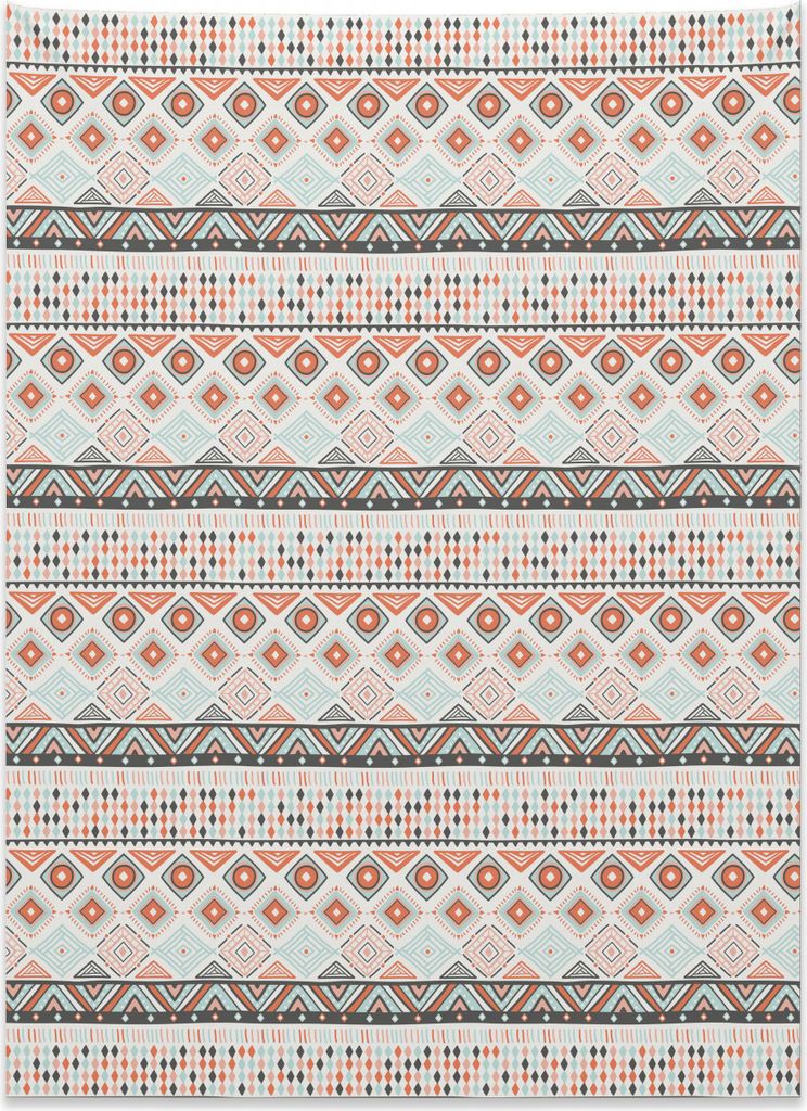 Abakuhaus Geometrisch Wandteppich, Ethnische Tribal Artful aus Weiches Mikrofaser Stoff Kein Verblassen Klare Farben Waschbar, 110 x 150 cm, Orange...