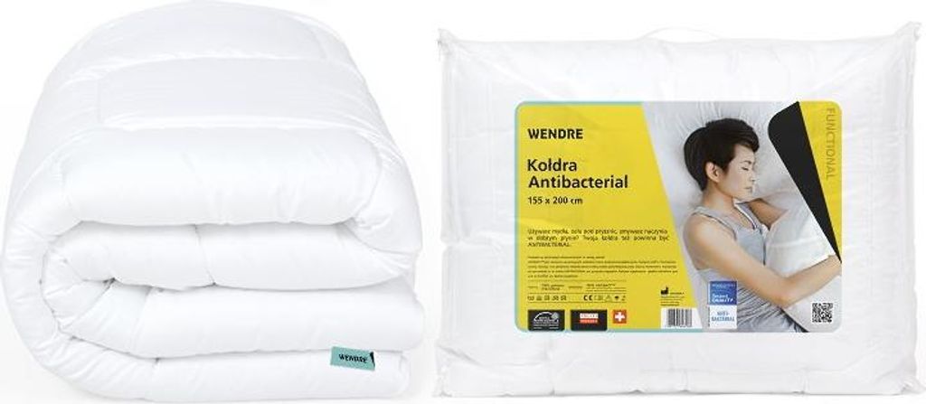 Couverture de sommeil antiallergique blanche 160x200 cm Image du produit 