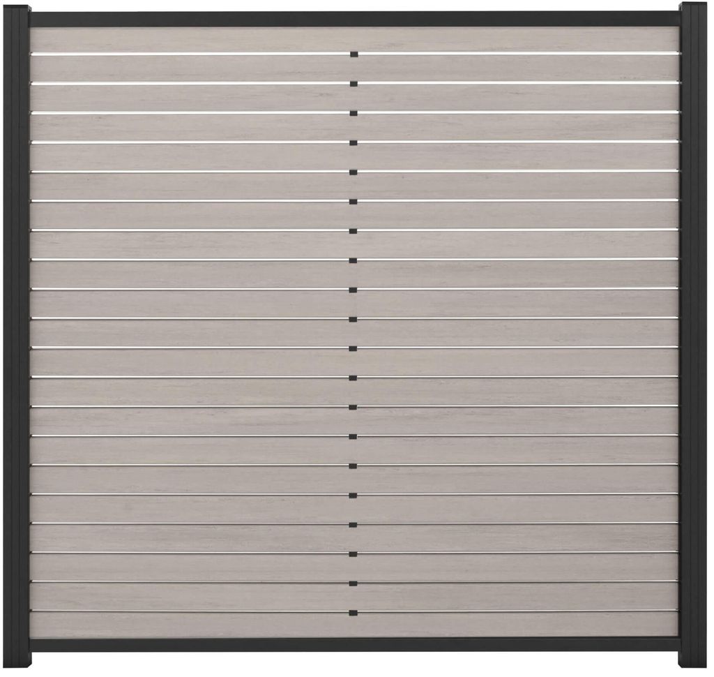 Ligna Gard Rhombus WPC Zaun Texel ca. 180 x 180 cm Sichtschutz Steckzaun Multicolor-Sand Aluminium Anthrazit Ohne Pfosten