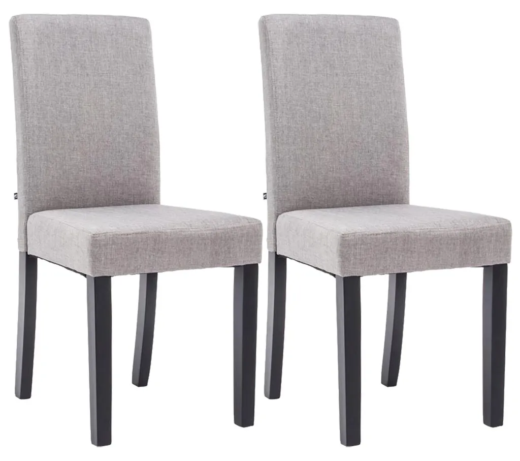 Set 2 Sedie Ina CLP Grigio Chiaro: Seduta Imbottita e Gambe Nere