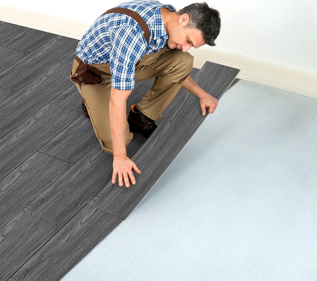 Hengda Vinyl Laminat 2.51m² Selbstklebend Grau 18 Nachbildung Dielen Design Bodenbelag gefühlsecht