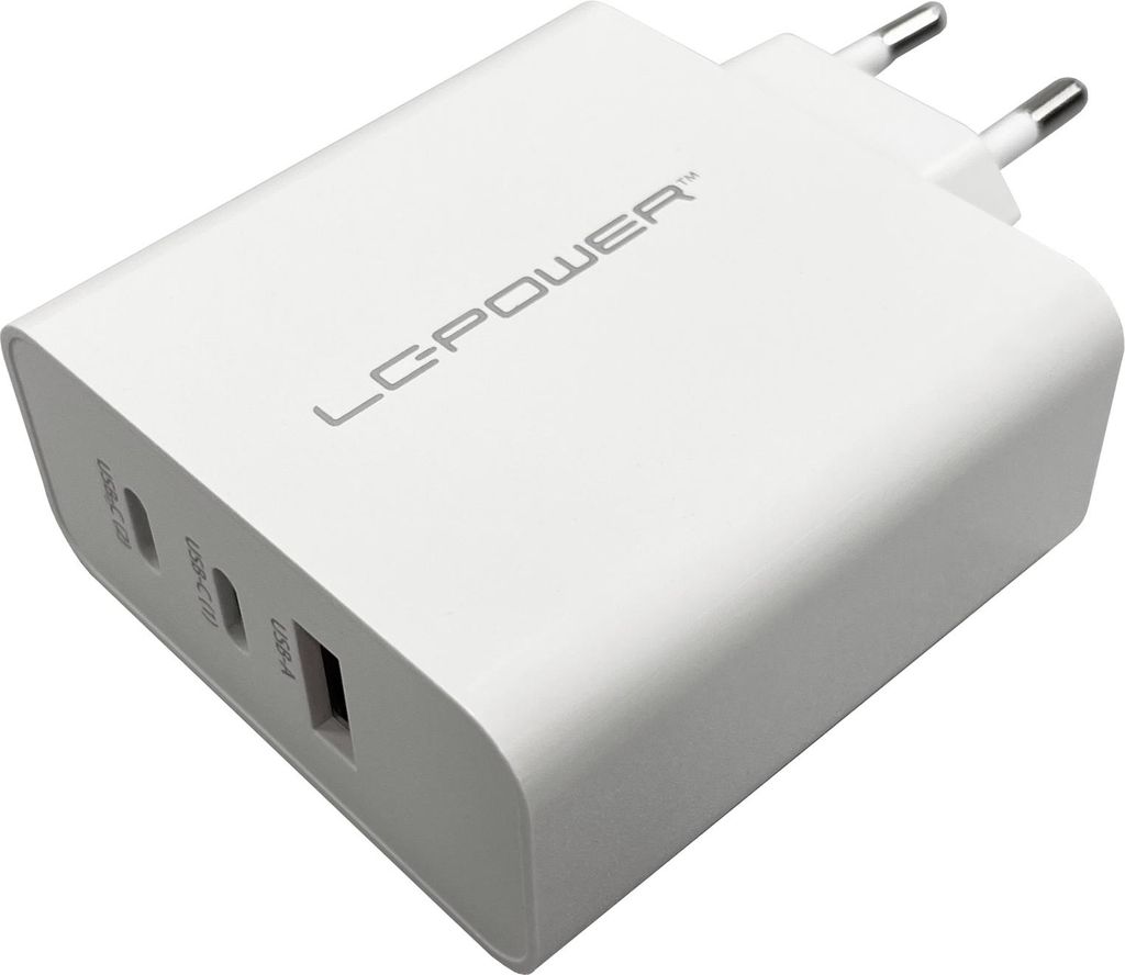 LC-Power Charger 2x USB-C/USB-A 65W LC-GAN-65 Weiß Produktbild 