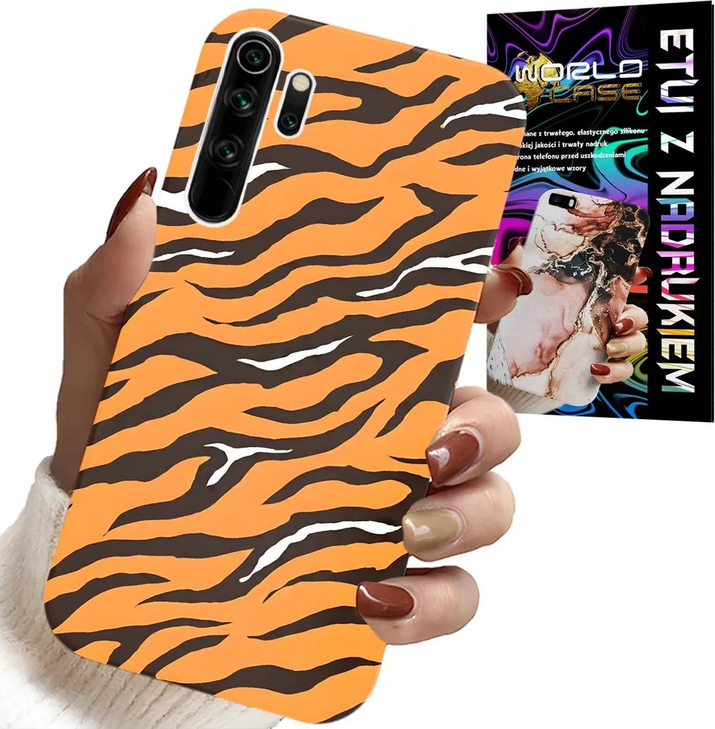 Custodia Per Xiaomi Note 8 - Cover Posteriore Con Strisce Di Tigre + Foglio Di Alluminio