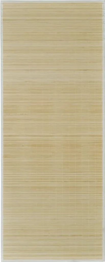 Tapis Bambou Naturel 160x230 cm avec Bordure Textile et Dos Antidérapant