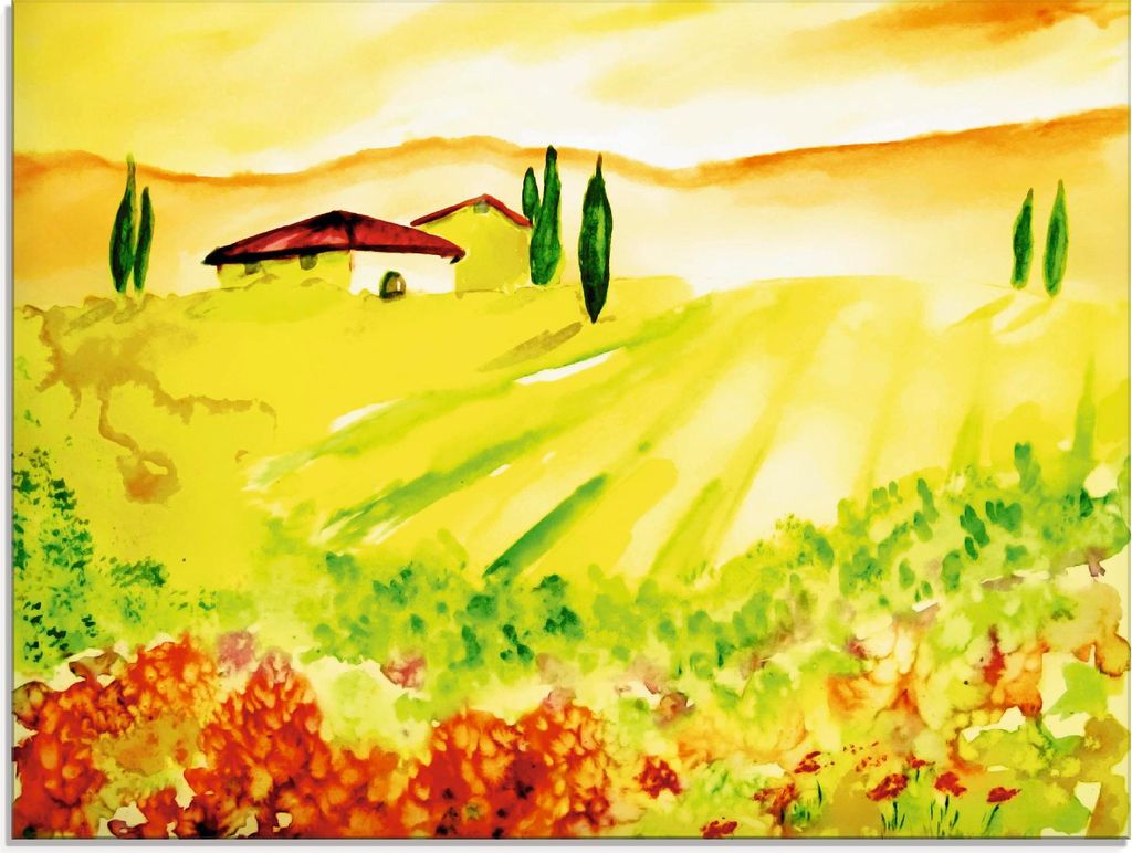 ARTland Glasbild Licht der Toskana Größe: 60x45 cm