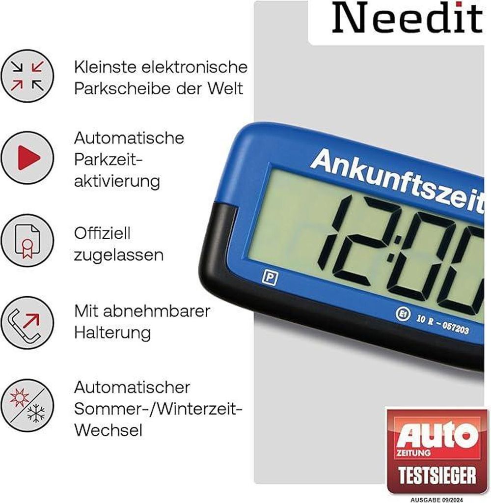 Needit Parkscheibe mit Zulassung elektronische Parkuhr Park Produktbild 4
