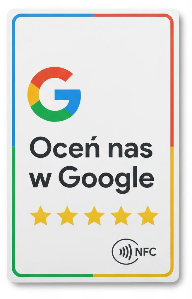 Karta NFC Oceń nas w Google 85x54 mm do opinii klientów Zdjęcie produktu 