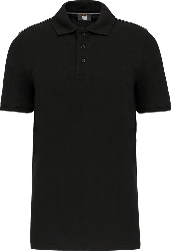 WK. Designed To Work Polo Day To Day mit kontrastfarbenen, kurzen Ärmeln