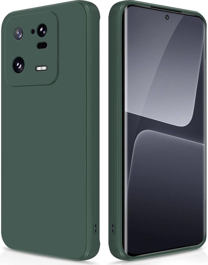 Silikon Hülle für Xiaomi 13 Pro Flüssigsilikon Dünn Gel Gummi Matt Kratzfeste Schutzhülle Nachtgrün