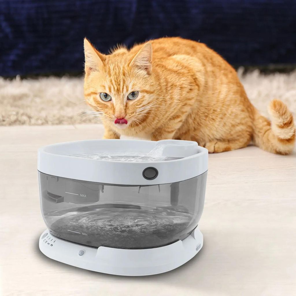 Katzenbrunnen - Trinkbrunnen - Volumen 7 l - USB-Betrieben - Quadratisch - ABS-Kunststoff - Weiß