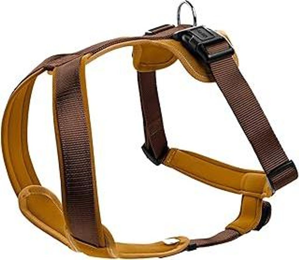 HUNTER Hundegeschirr NEOPREN, Farbe: braun/caramel, strapazierfähiges Nylon, mit weichem Neopren gepolstert, reflektierendes 3M Scotchlite Reflect...