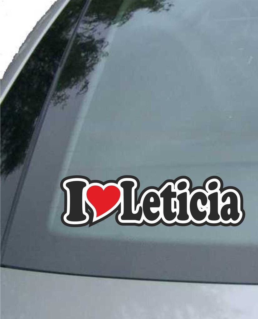 INDIGOS UG - Aufkleber / Autoaufkleber - I Love Heart - Ich liebe mit Herz 15 cm - I LOVE Leticia- Auto LKW Truck - Sticker mit Namen vom Mann Frau...