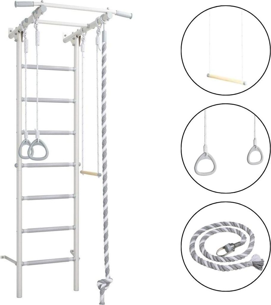 Sprossenwand für Kinder Indoor Klettergerüst Gymnastikleiter Comet Next 6 weiß