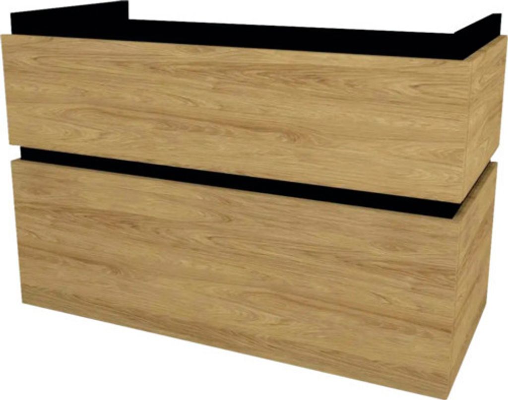Waschtischunterschrank mit 2 Schubladen Devo Viva 2.0 BxHxT 97x66x44 cm natural hickory