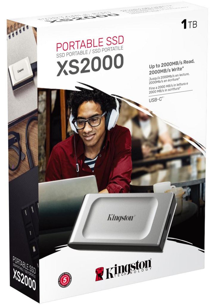 XS2000 1 TB Externe SSD USB-C 3.2 Gen 2x2, Grau Produktbild 