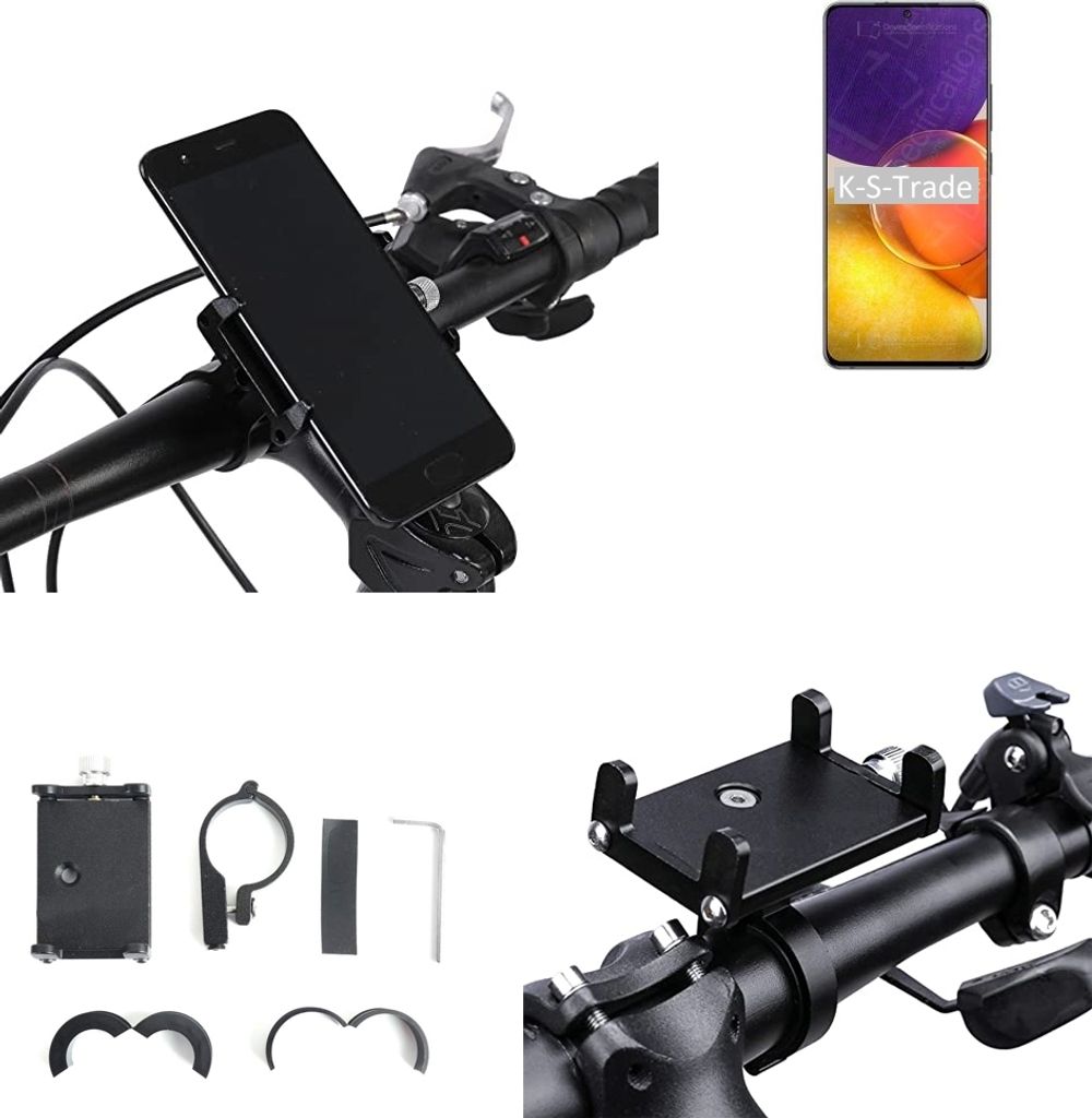 K-S-Trade Handyhalterung für das Fahrrad kompatibel mit Samsung Galaxy Quantum2 Halter Lenkstange Fahrradhalterung Motorrad Bike Mount Befestigung