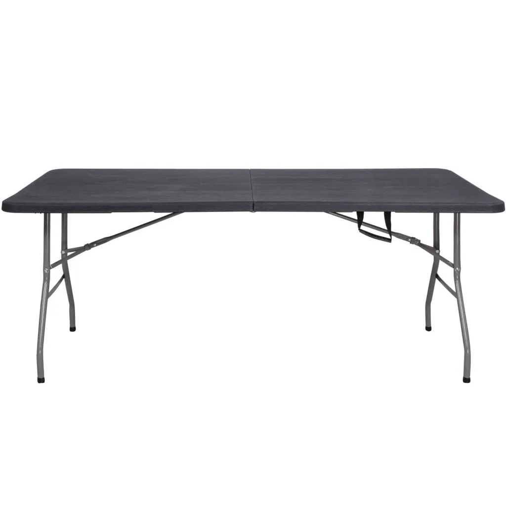 Table de buffet pliante 180cm noire - Table de jardin pliante robuste - 2