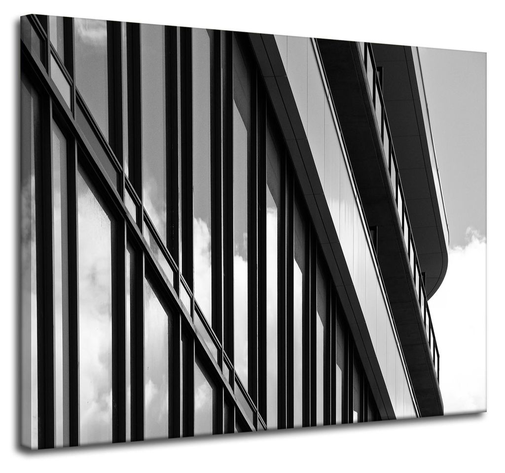 Leinwanddruck Schwarz-Weiß-Bauwesen 100x80