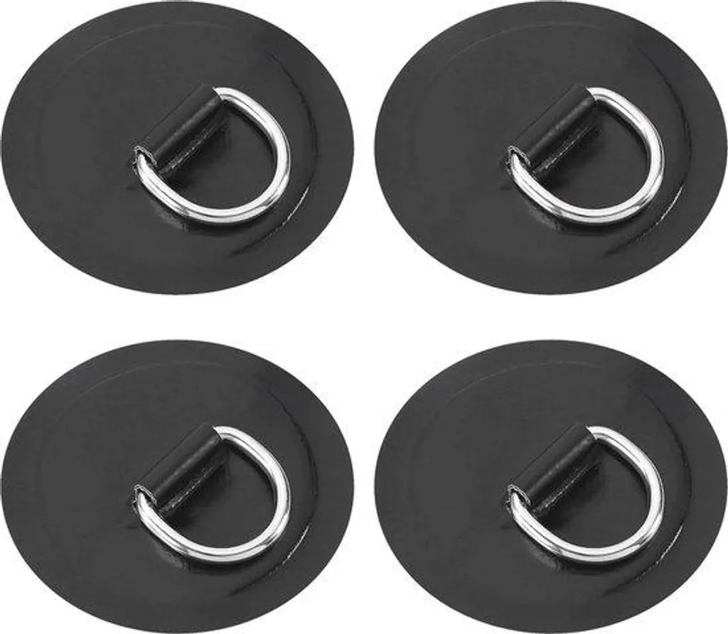 Patch anneau en D pour paddle et bateau gonflable PVC - Lot de 4 noir