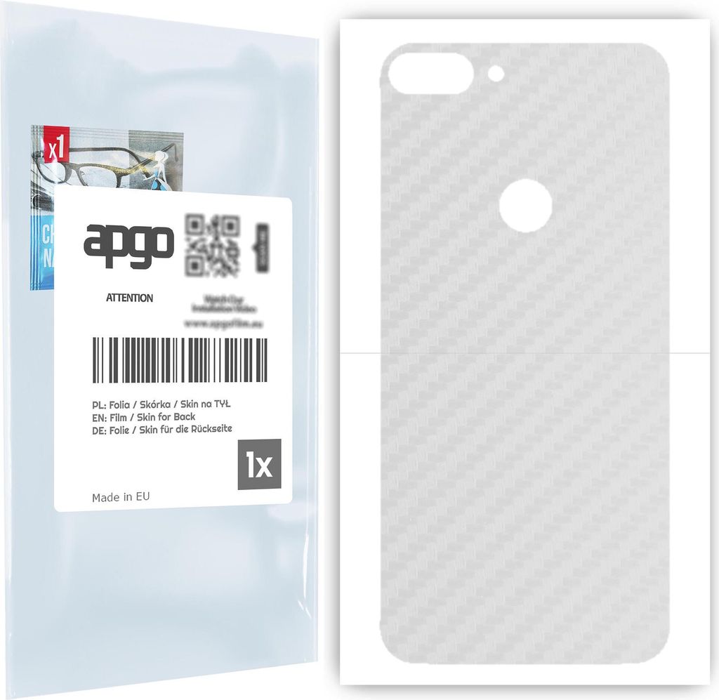 apgo Rückseite Schutzfolie für Alcatel 1s - Hinten Schutzfolie Carbon Transparent (durchsichtig), Rückseite Folie schützt vor Kratzern und Fin...