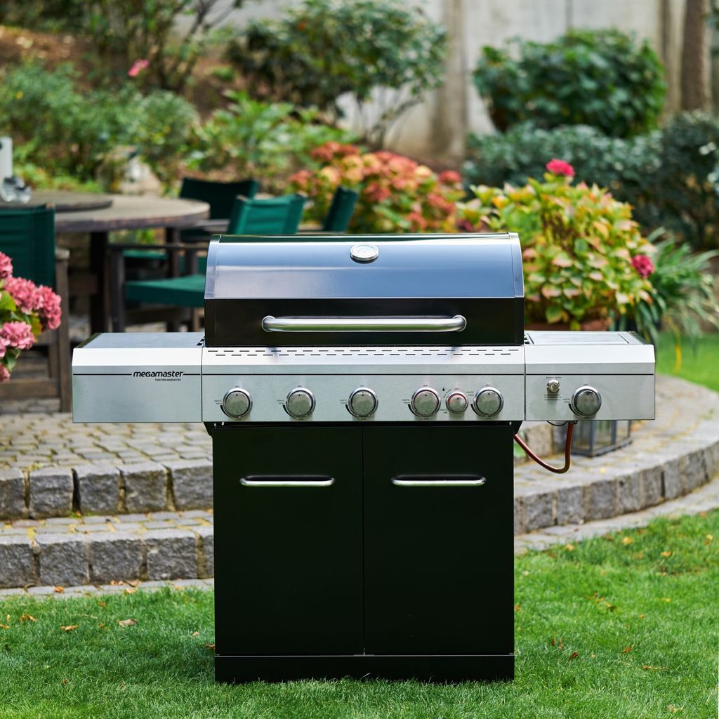Nexgrill BBQ Gasgrill "Megamaster" silber / schwarz 5 + 1 Brenner