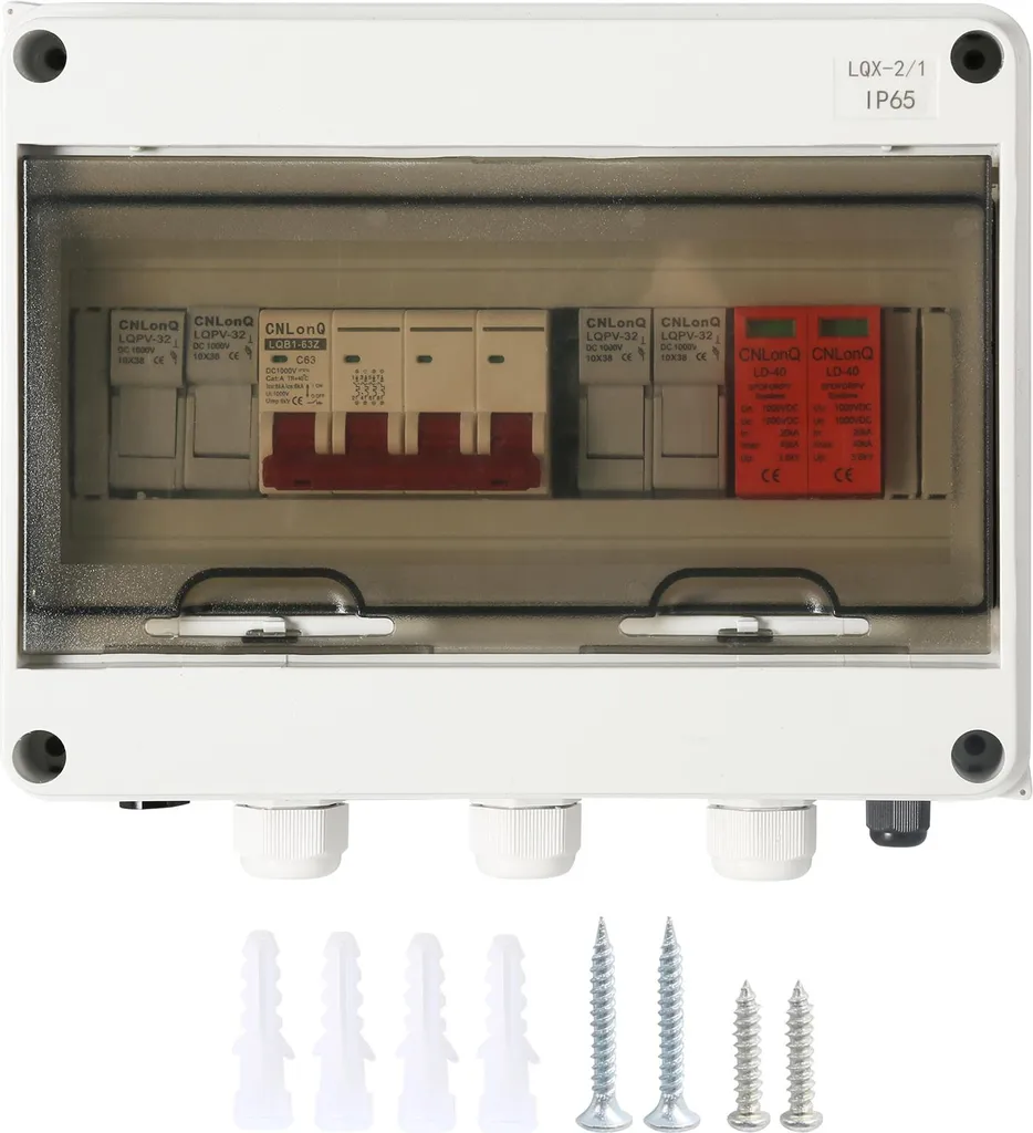 Boîtier de raccordement PV 1000V 63A 2 entrées 1 sortie étanche IP65