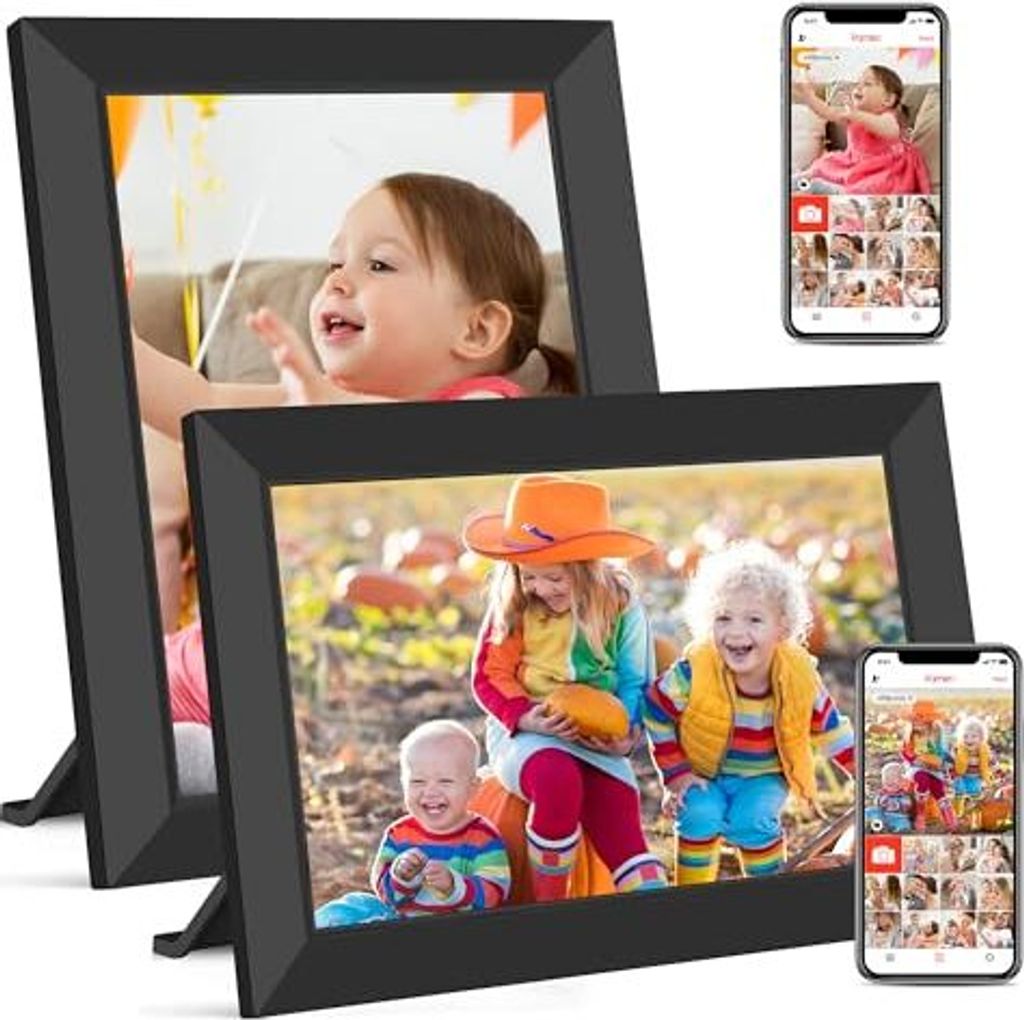 Frameo WLAN digitaler Bilderrahmen, 10,1 Zoll, HD 1280 x 800 IPS Touchscreen Elektronischer Fotorahmen 32 GB Speicher, automatische Drehung, einfache