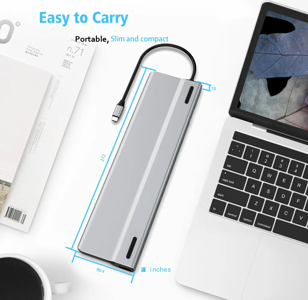 Docking Station USB-C 14 in 1 INF: Triplo Display 4K e 100W PD - 5