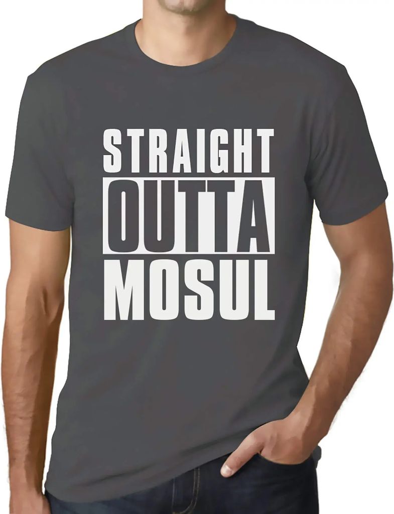 Herren Grafik T-Shirt Direkt aus Mosul – Straight Outta Mosul – Öko-Verantwortlich Vintage Jahrgang Kurzarm Lustige Druck Geburtstag Geschenk ...