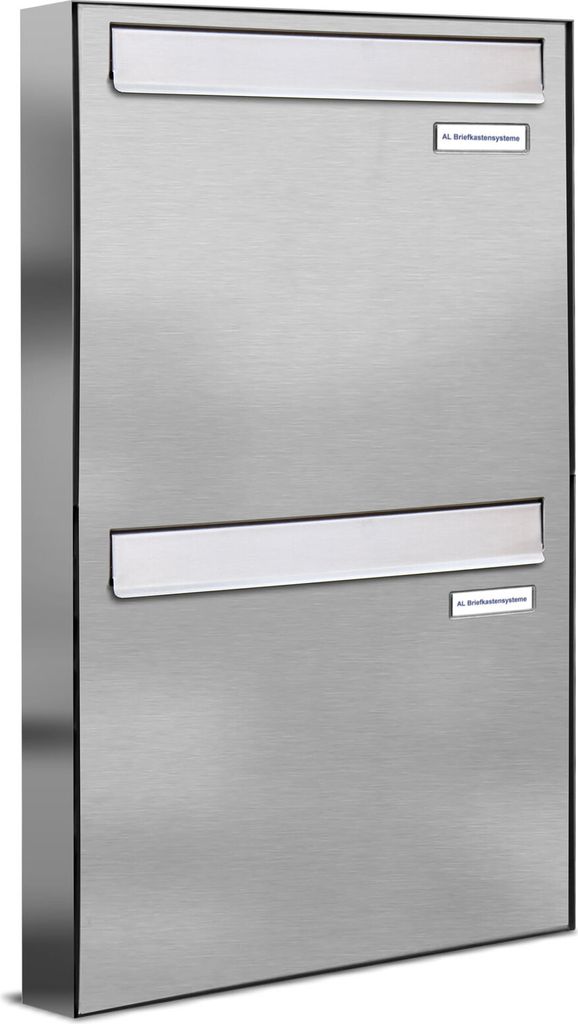 2er V2A Edelstahl Briefkasten-Anlage Tür- Zaundurchwurf Produktbild 
