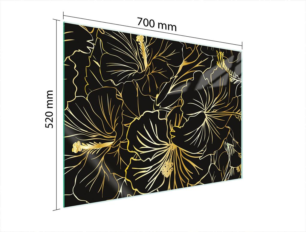 Glasschutzplatte Für Herd 70X52 Blumen