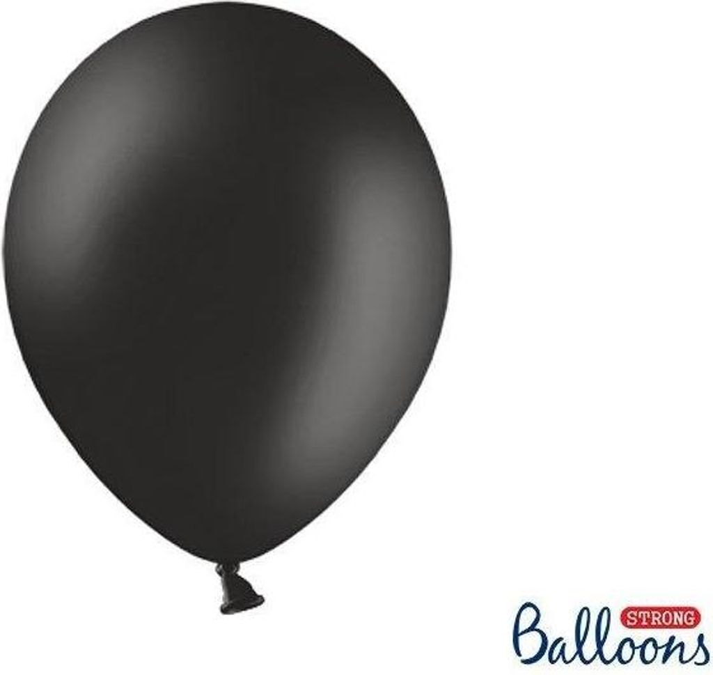 Balony lateksowe Strong, Czarne, Pastel Black, 30cm, 10 Zdjęcie produktu 