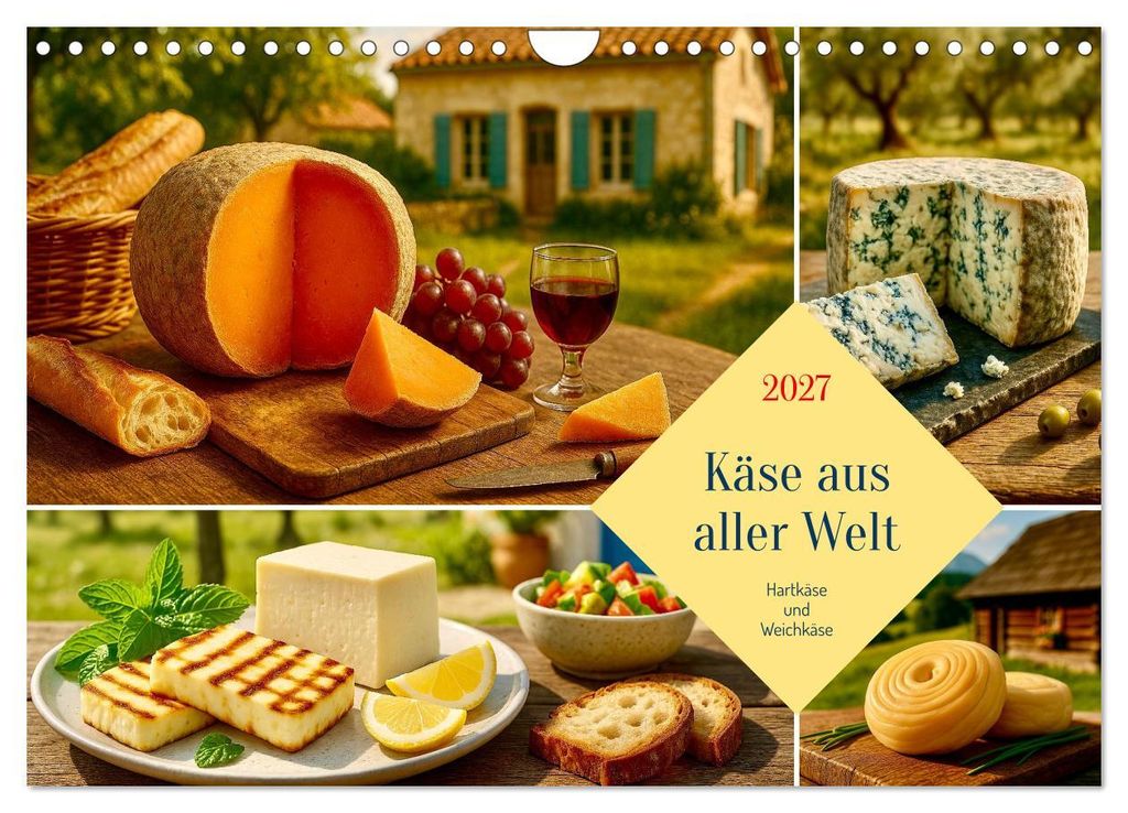 Käse aus aller Welt (Wandkalender 2027 DIN A4 quer), CALVENDO Monatskalender