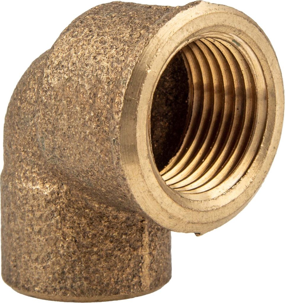 Rotguss-Lötfitting Übergangswinkel 90°, 15 mm x 3/8 Zoll IG - Typ 4090G, DVGW