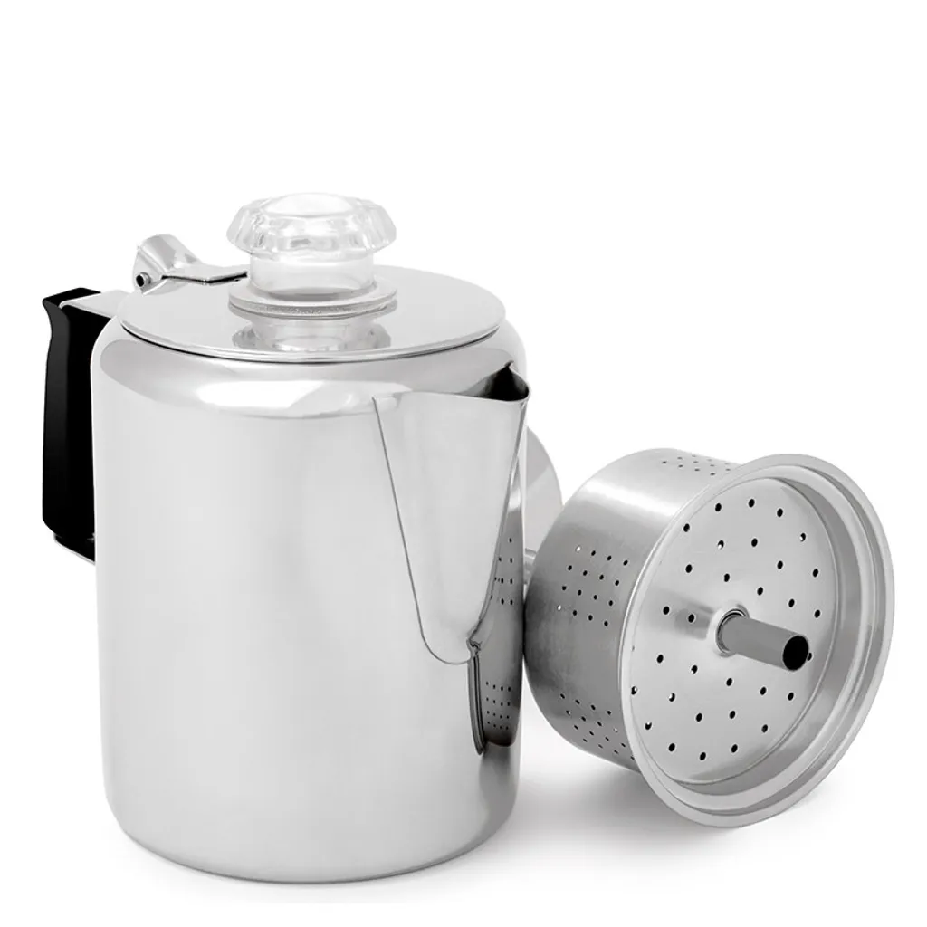 Cafetière Percolateur de Camping Inox 900 ml Argent pour 6 Tasses GSI 65206