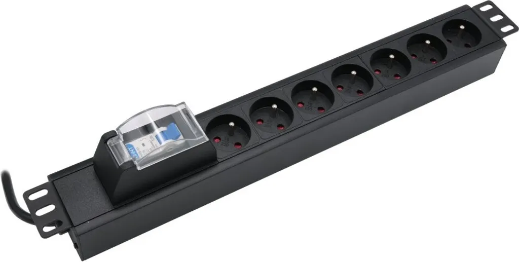 Alimentation pour Rack Informatique 19'' 7 Prises avec Protection 1,8 m