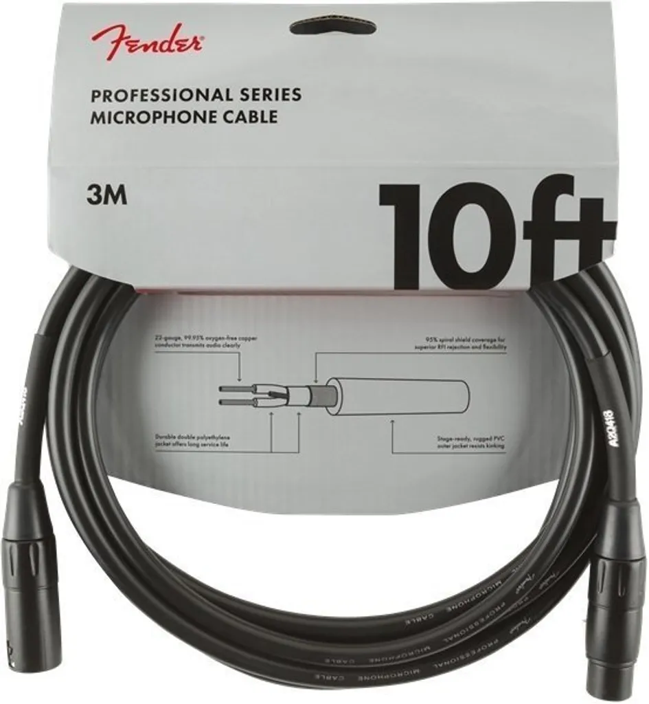 Recensione e Vendita: Cavo Fender Professional Mic 3m XLR