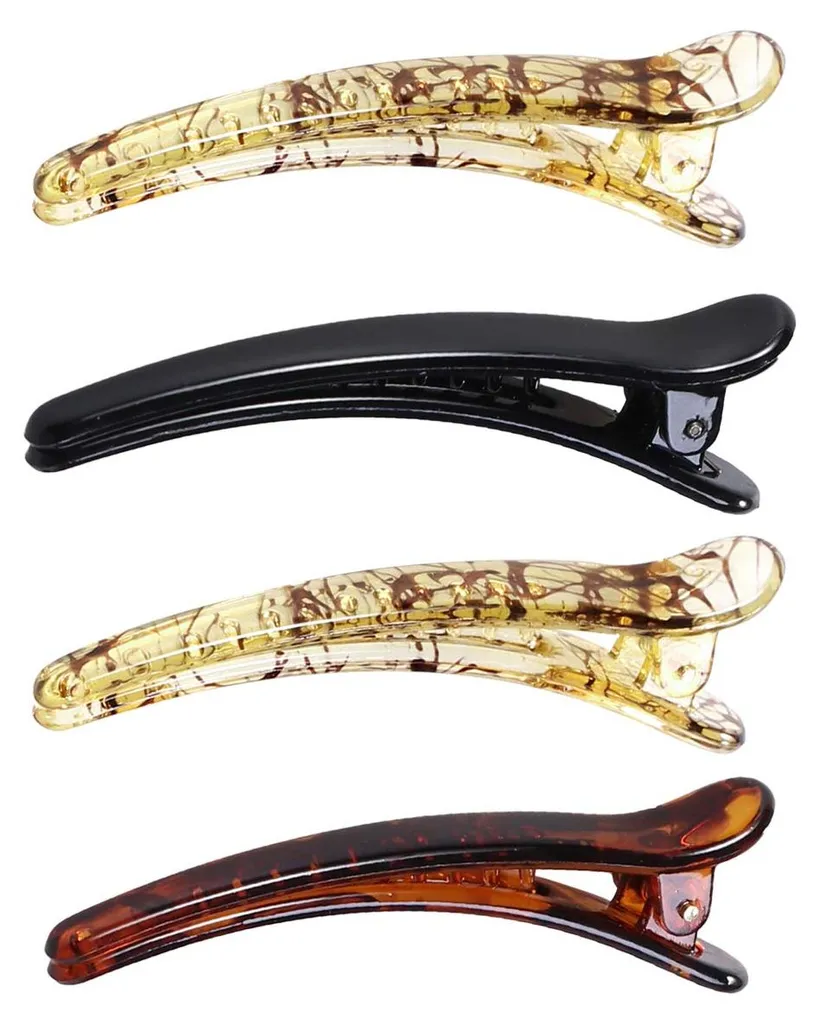 Barrettes Bec de Canard Anti-Glisse, Pinces Crocodiles Mates Lot de 4