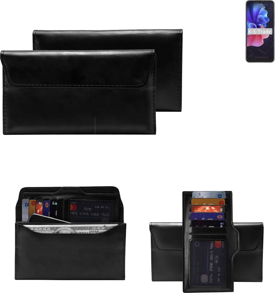 K-S-Trade Handy Hülle kompatibel mit Blackview A55 Pro Schutz Hülle Tasche Schutz Case Handytasche Kunstleder schwarz, 1x
