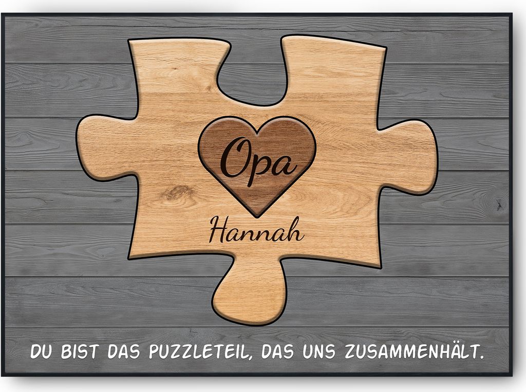 Opa Geschenk personalisiert | Opa Geburtstag Großvater Familienbild gestalten | Vatertag personalisierte Geschenke Opa Puzzle – DIN A3 (29.7x42c...