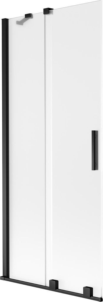 Mexen Velar Duschwand 2-flügelig verschiebbar 80 x 150 cm, satiniert, schwarz - 896-080-000-31-70