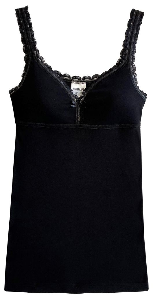 HERMKO 175803810 Damen BH-Hemd mit Spitze, Farbe:schwarz, Produktbild 
