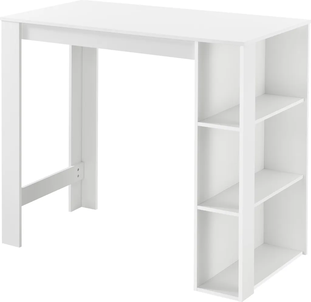 Table haute de cuisine Danderyd blanche 120x60 cm pour coin repas et bar