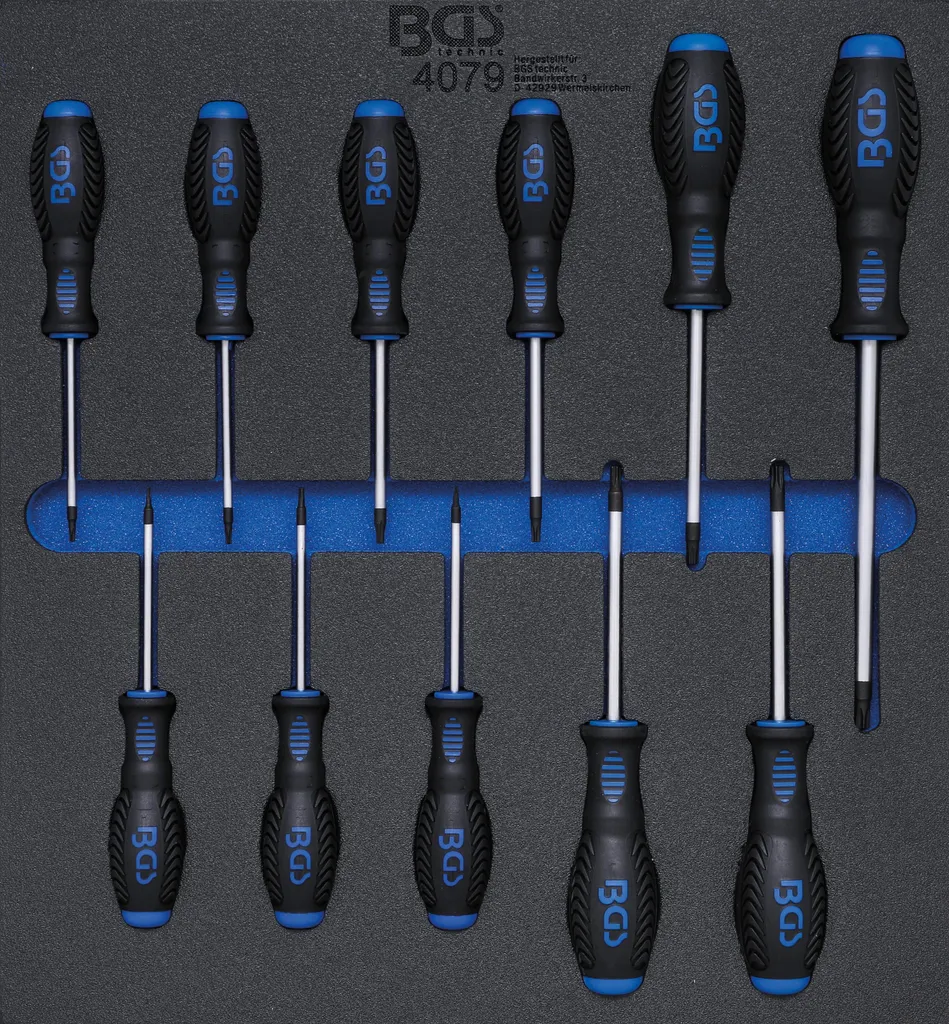BGS 4079 Set 11 Cacciaviti Torx T6-T40 Professionali per Carrello Officina