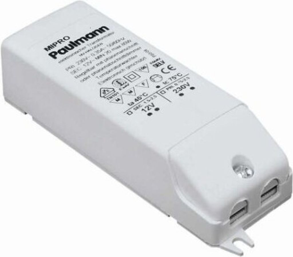 Paulmann VDE Mipro Elektroniktrafo 35-105W 230/12V 105VA Grau/Schwarz