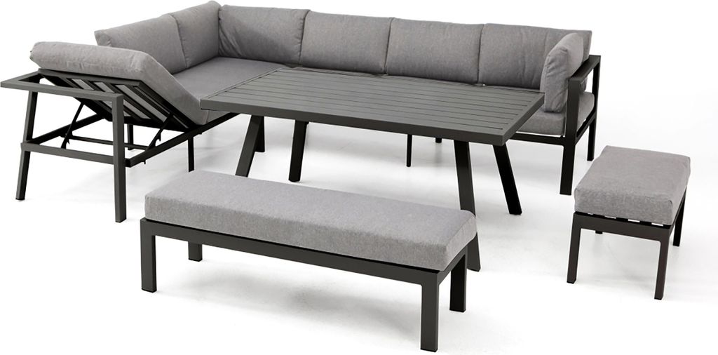 Ensemble repas de jardin 9 places en aluminium Image du produit 